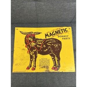 Vintage Magnetic Donkey Party- Metal Toy Board, Novel Novelties  As IS